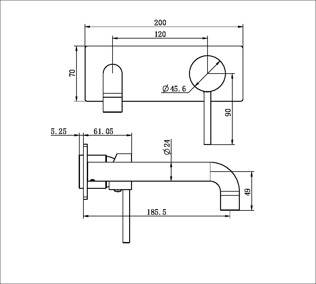 DOLCE WALL BASIN/BATH MIXER TRIM KITS ONLY BRUSHED NICKEL (NR250810btBN)