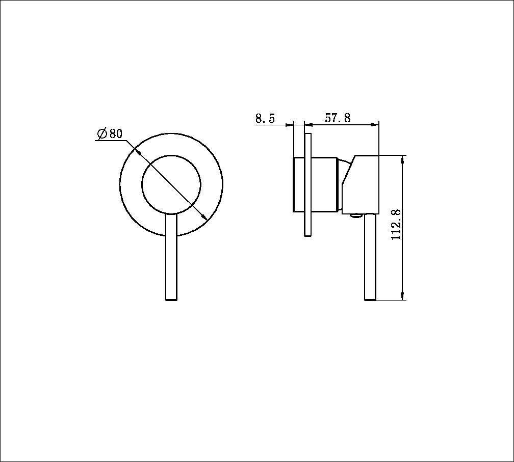DOLCE SHOWER MIXER TRIM KITS ONLY GUN METAL (NR250811tGM)
