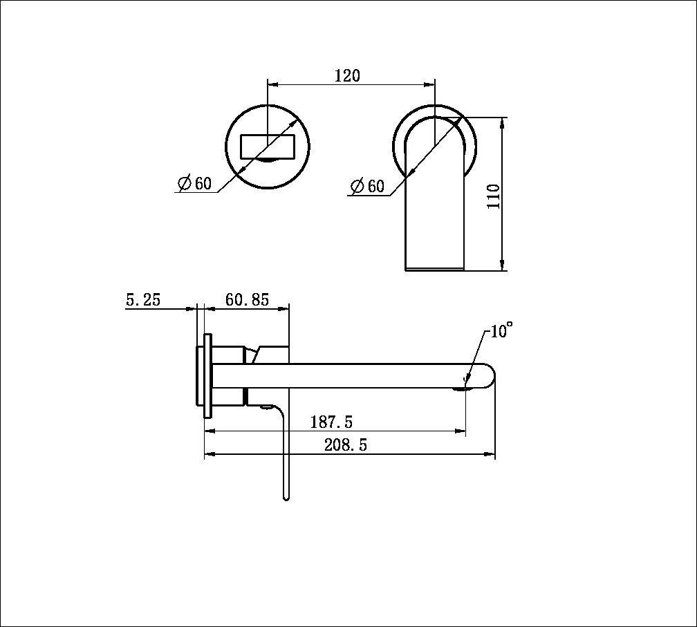 BIANCA WALL BASIN/BATH MIXER 187MM SEPARATE BACK PLATE TRIM KITS ONLY CHROME (NR321510etCH)