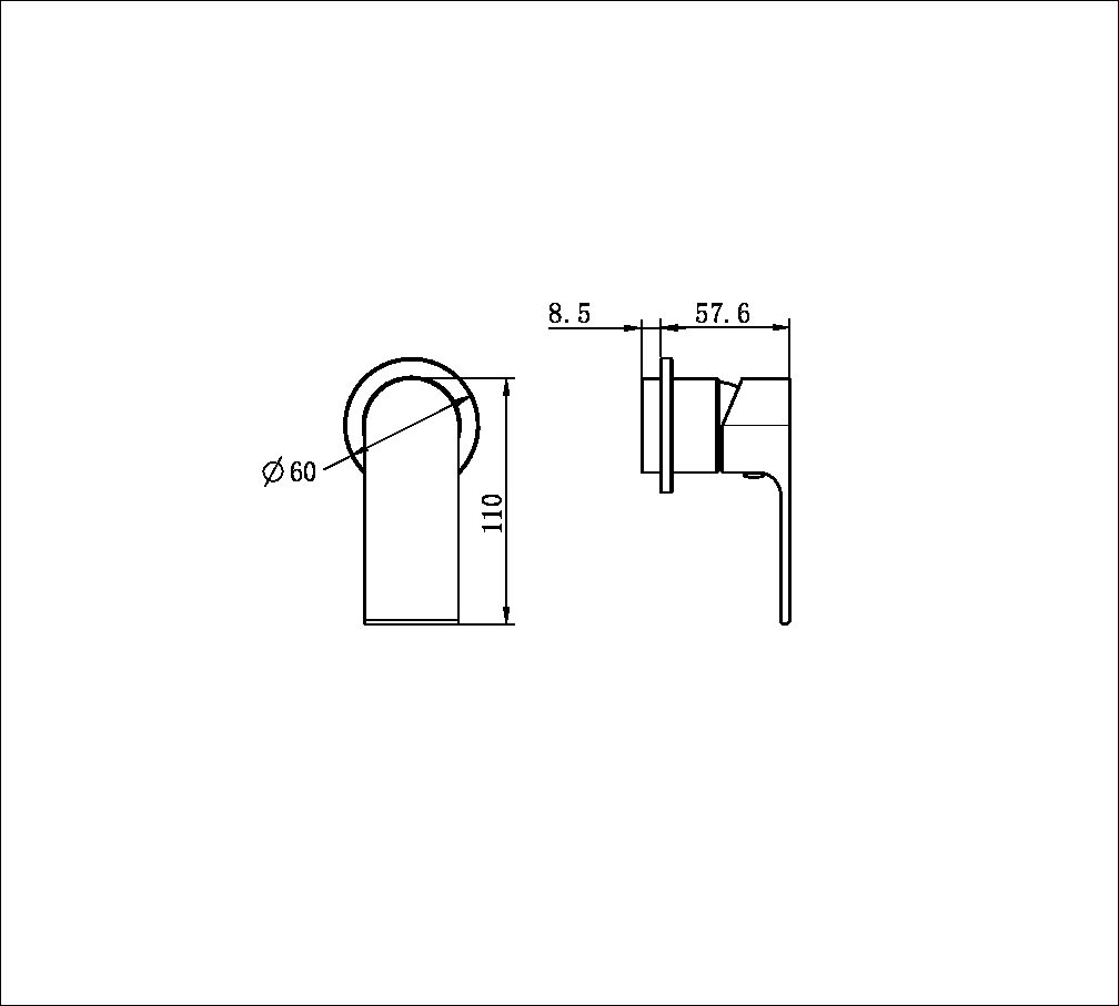 BIANCA SHOWER MIXER WITH 60MM PLATE TRIM KITS ONLY CHROME (NR321511htCH)