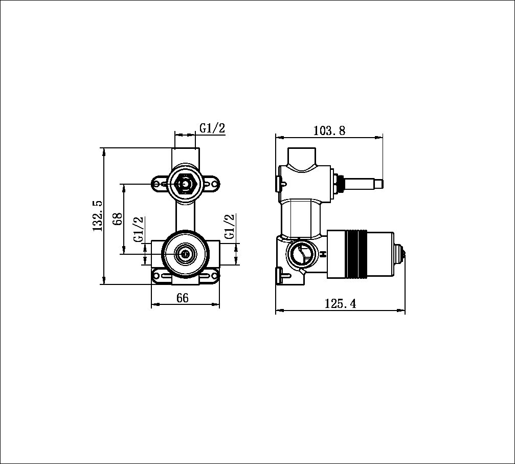 PREMIUM 35MM UNIVERSAL SHOWER MIXER WITH DIVERTOR BODY ONLY (NRUB003P)