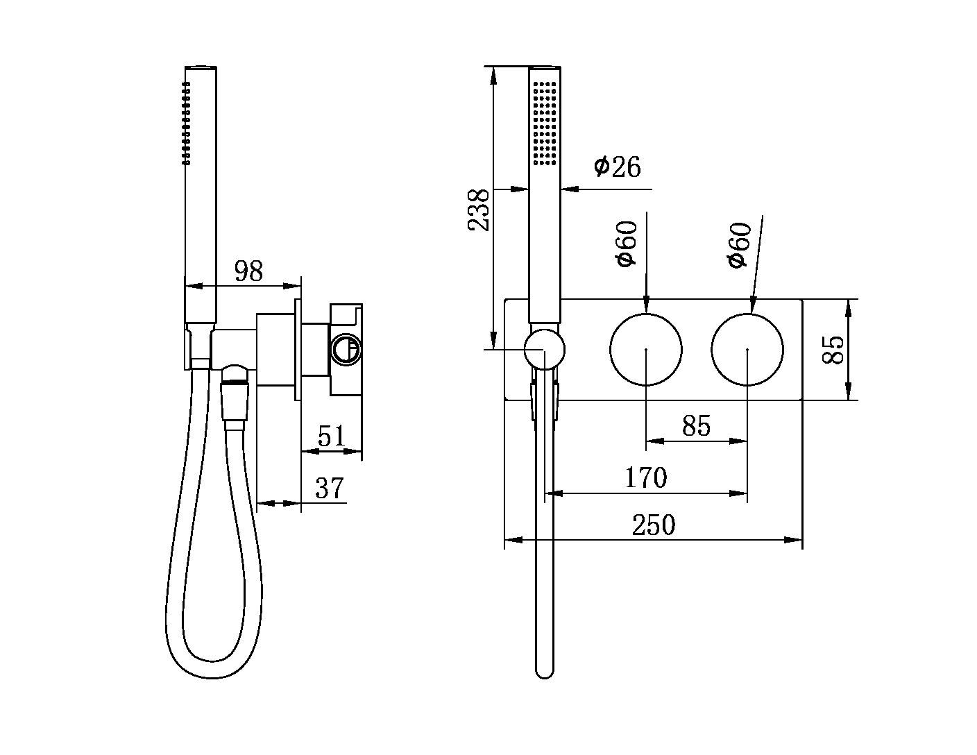 KARA PROGRESSIVE SHOWER SYSTEM SHOWER FAUCET SET WITH 2 HANDLES SHOWER TUB COMBO SET GUN METAL (NR271903cGM)