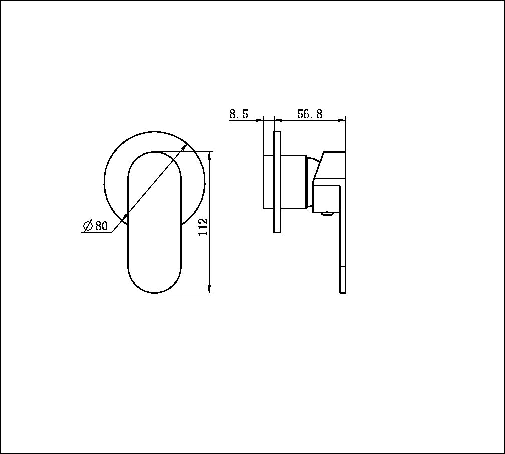 Ecco Shower Mixer Round Back Shower Valve Mixer Kit Round Back Plate CHROME (NR301311dCH)